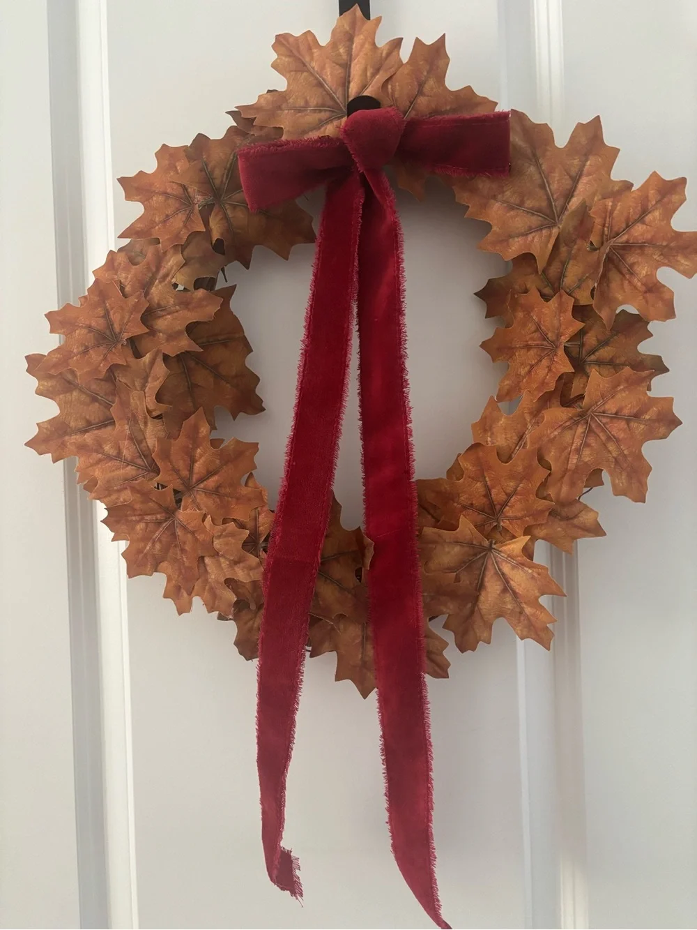 Handmade Autumn Wreath Maple Wine Bow Custom Designed Choose A🍁 🍂 Final Sale